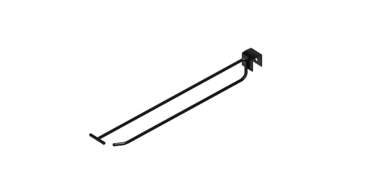 Vista lateral de prateleiras suspensas em Rt metálicas resistentes”