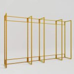 Cremalheira dourada para loja de roupas